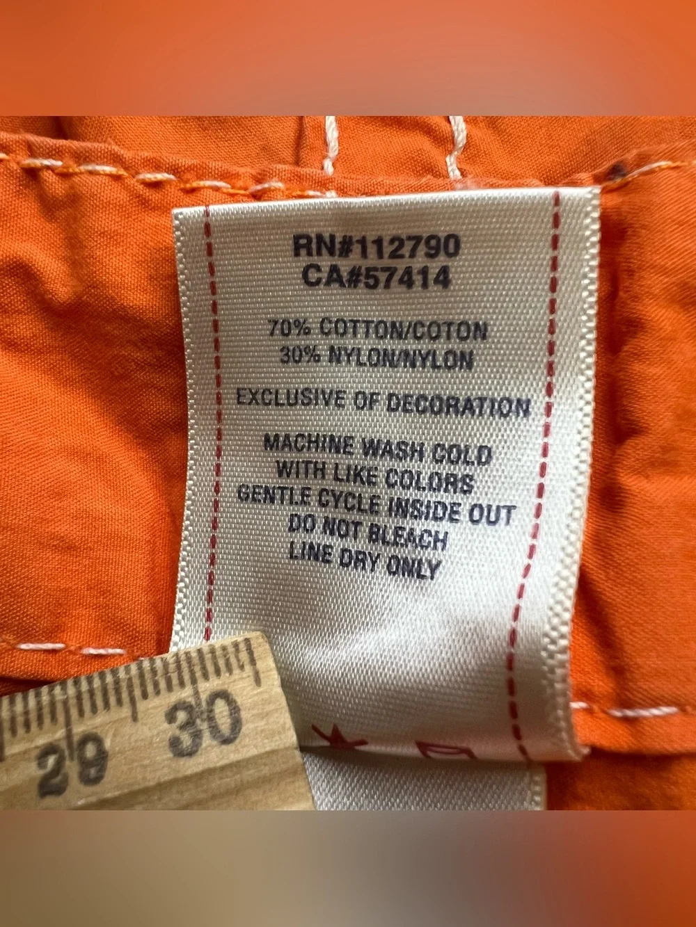 True Religion Big T Boardshorts Mens 31 Orange Made In USA